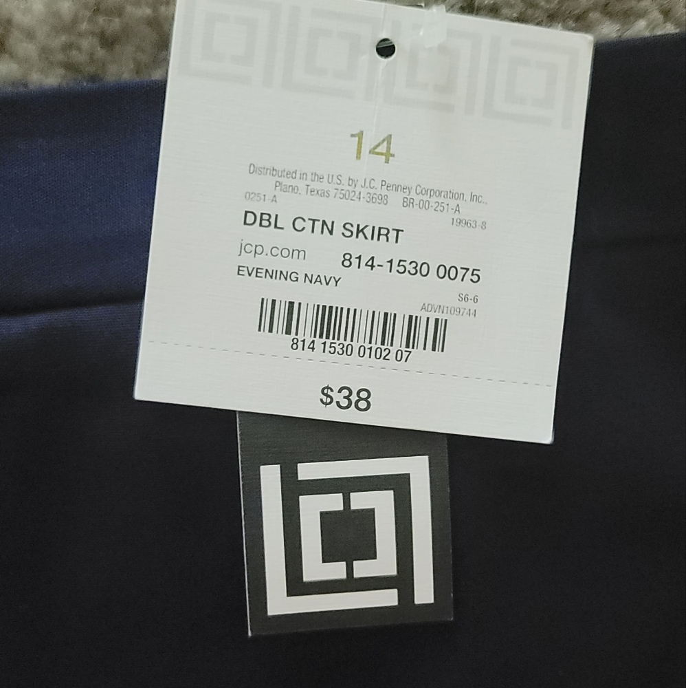 NWT Worthington Lined Pencil Skirt - Navy Blue - Picture 3 of 3